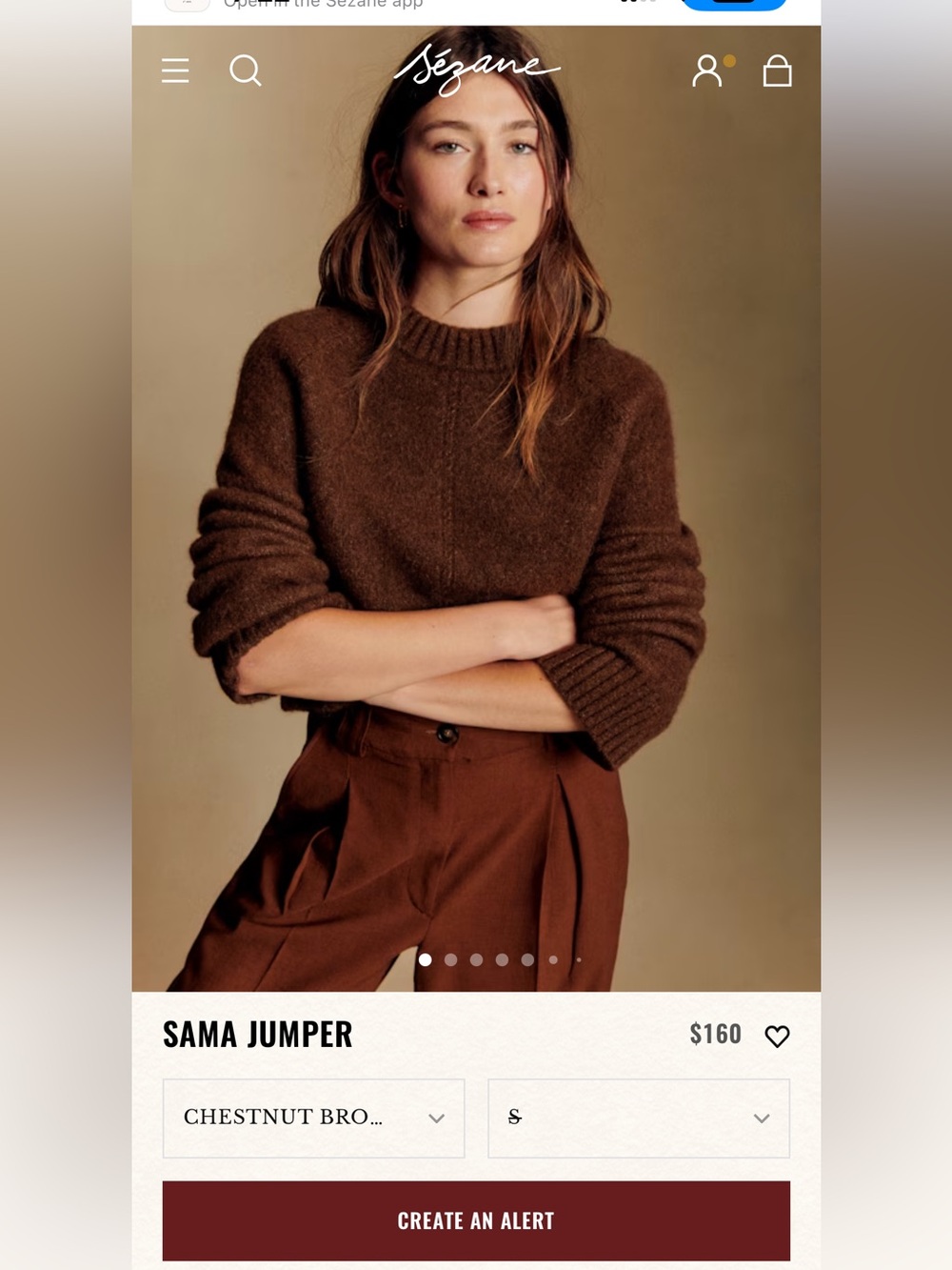 Sezane Chestnut Brown Sama Sweater